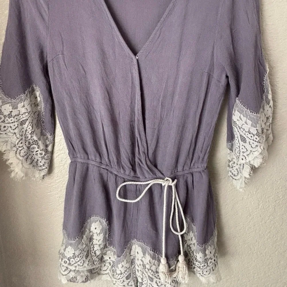 Umgee Purple lace trim babydoll Small‎ Romper
